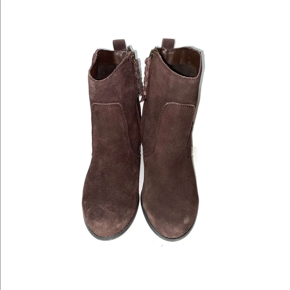 Very‎ Volatile Brown Leather Booties braided heel